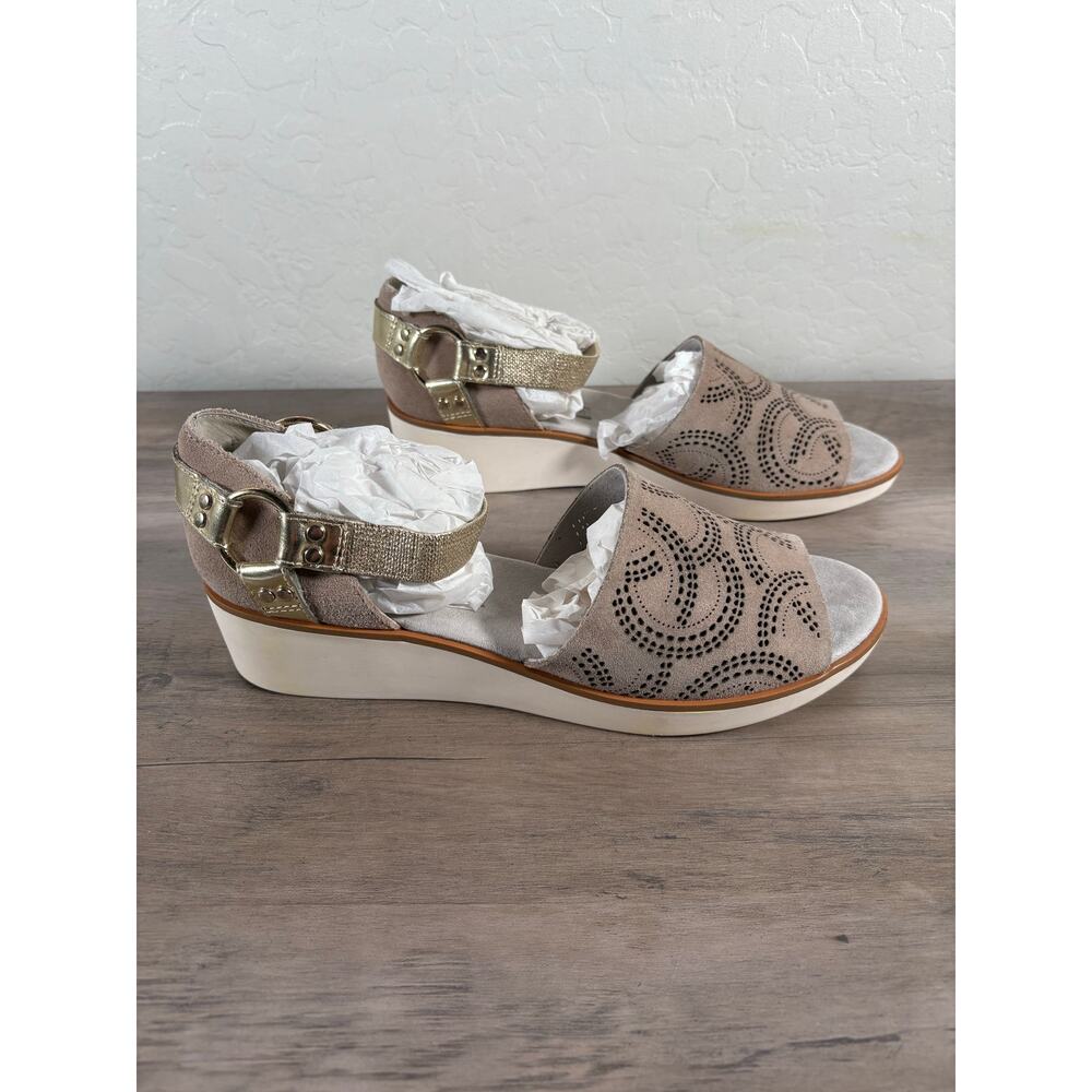 Lori‎ Goldstein Collection Moto Ankle Strap Sandal Light Cocoa Women's Size 8.5